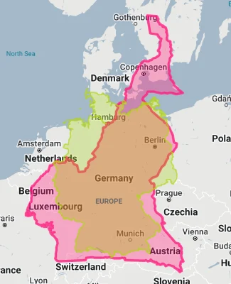Cameroon overlaid on germany