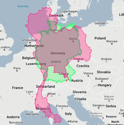 Thailand overlaid on germany