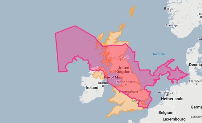 Uzbekistan overlaid on uk