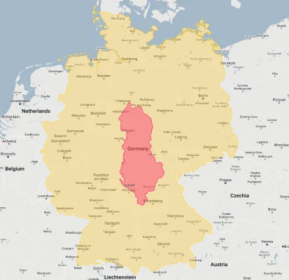 albania overlaid on germany