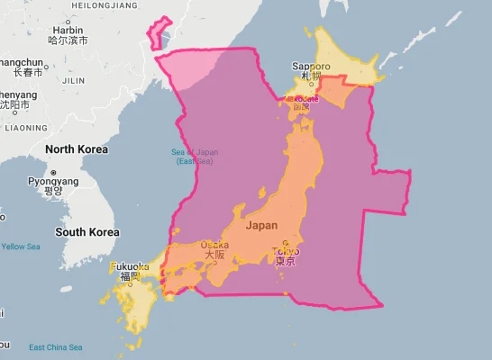 angola vs japan size