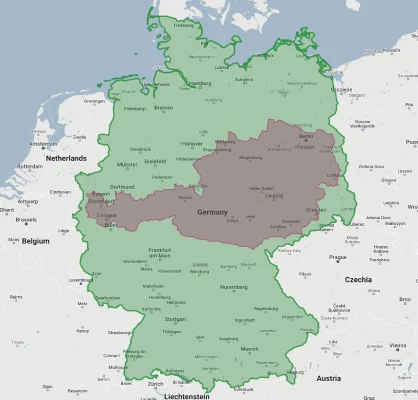 austria overlaid on germany