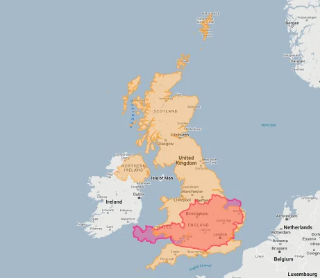austria overlaid on uk