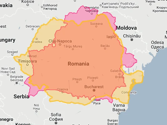 belarus overlaid on romania