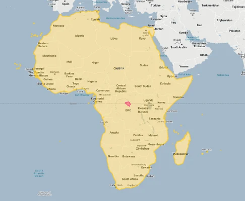 belgium overlaid on africa