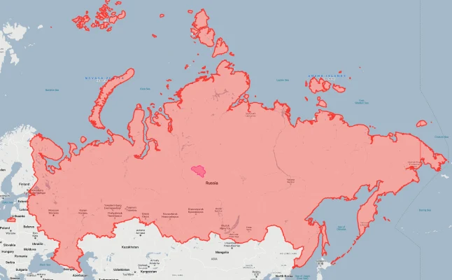 belgium overlaid on russia