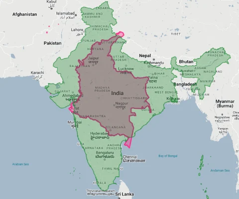 colombia vs india size