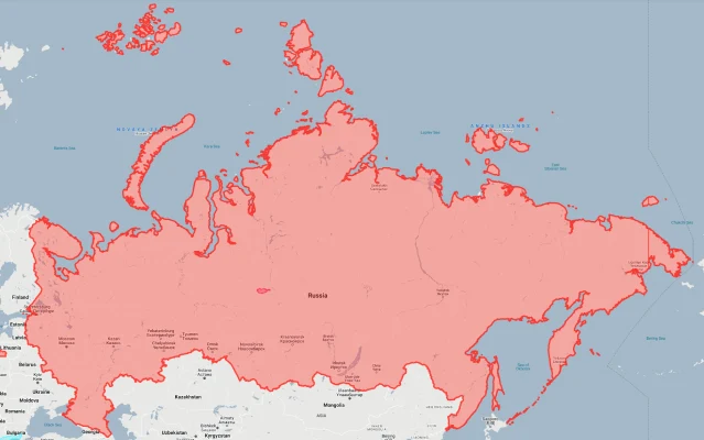 cyprus overlaid on russia