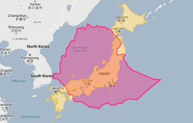 ethiopia vs japan size