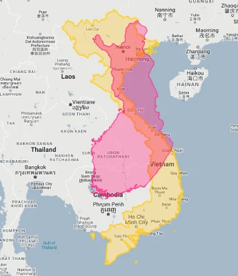 finland overlaid on vietnam