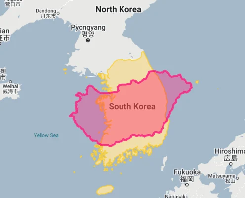 hungary overlaid on south korea