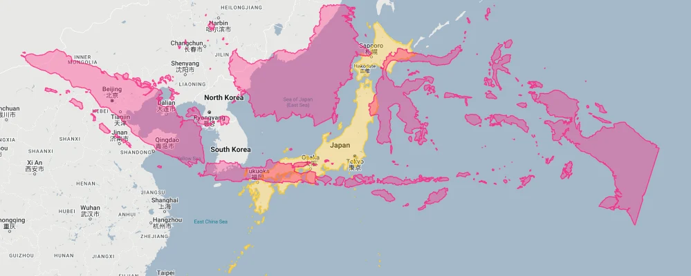 indonesia vs japan size