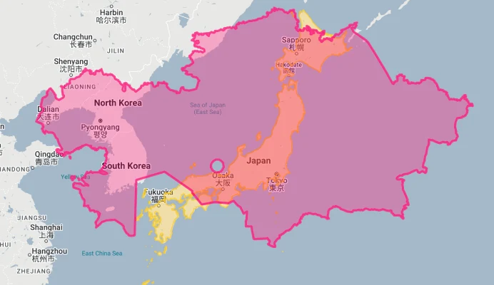 kazakhstan vs japan size