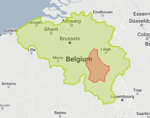luxembourg overlaid on belgium