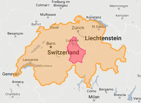 luxembourg overlaid on switzerland