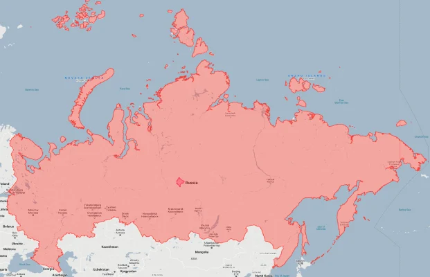 montenegro overlaid on russia