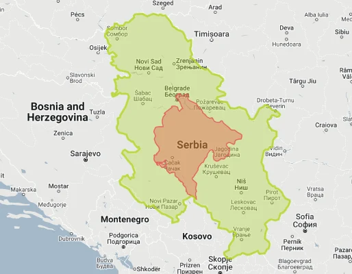 montenegro overlaid on serbia