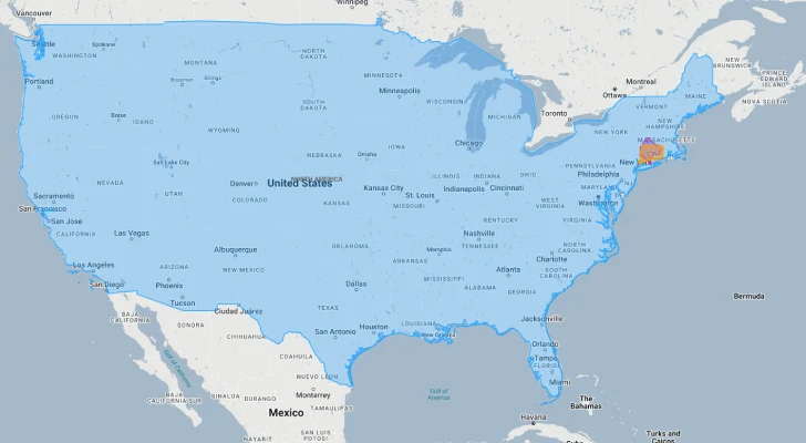 montenegro overlaid on usa