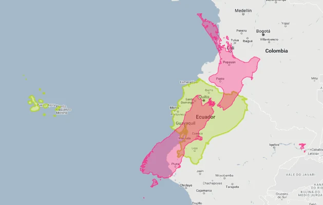new zealand overlaid on ecuador