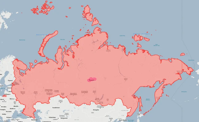 slovakia overlaid on russia