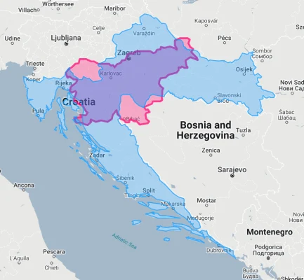 slovenia overlaid on croatia