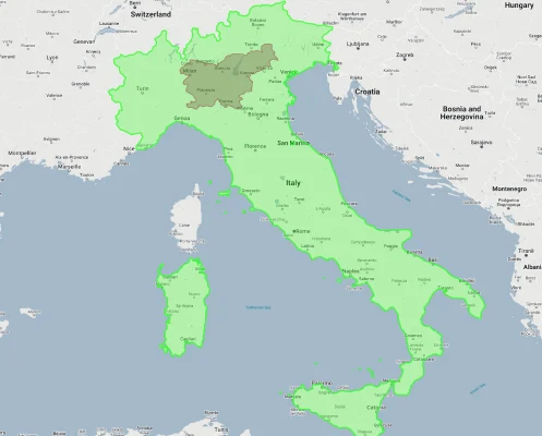 slovenia overlaid on italy