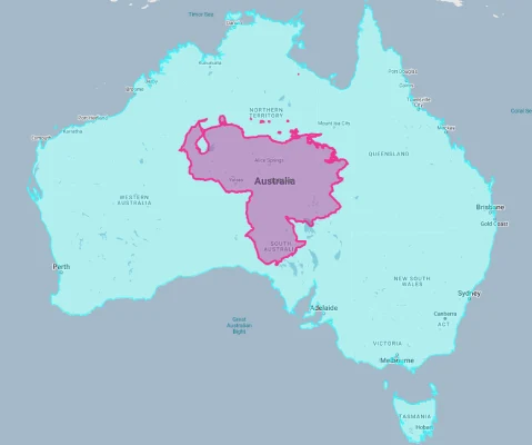 venezuela vs australia size