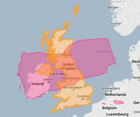 yemen overlaid on uk